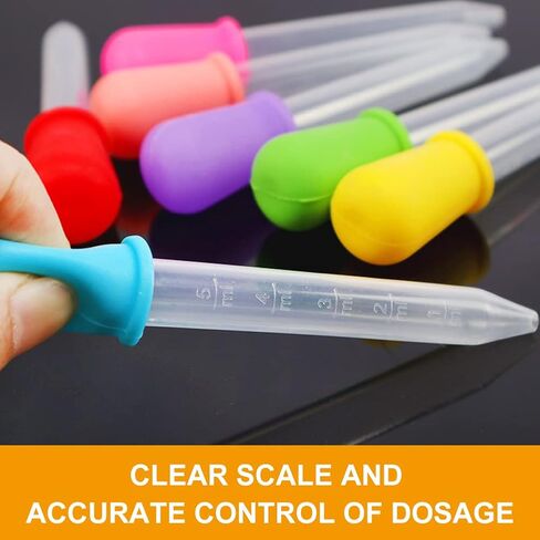 Liquid Droppers, 8pcs 5ml Liquid Droppers with Cleaning Brush Liquid Dropper Silicone Accurate for Kids (Size:8pcs) in Saudi Arabia