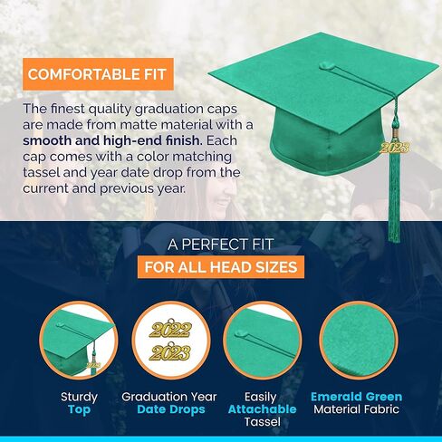 Graduation Cap with Tassel Includes 2024 Date Drop - 6" Hang Loop - One Size Fits All in Saudi Arabia