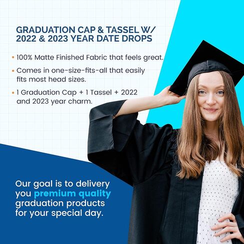 Graduation Cap with Tassel Includes 2024 Date Drop - 6" Hang Loop - One Size Fits All in Saudi Arabia