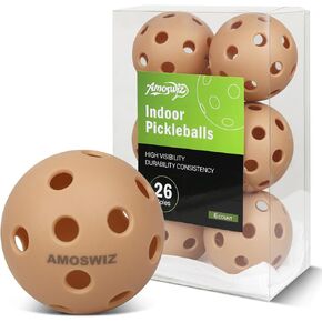 Indoor Pickleball Balls, 6 Pack of 26 Holes Pickleballs, Indoor Pickleballs Set, High Visibility Durable Pickle Balls for Training and Tournament in Saudi Arabia