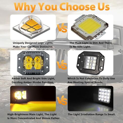 قرون مكبّة Amber Flush Mount ، وأضواء قيادة على الطرق الوعرة 3 بوصات 40W مع وظيفة مطلق النار الجانبي وشعاع التحرير والسرد الموضعي ، IP68 مصباح عمل مقاوم للماء لـ Jeep ، ATV ، شاحنات ، سيارات الدفع الرباعي ، F150 ، حزمة 2 in Saudi Arabia
