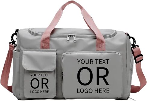 Personalized Sports Bag - Custom Gym Bag, Cheer Bag, Weekender Bag, Duffle Bags Personalized for Men, Women - Personalized Duffel Bag with Name (Black with your text and logo) in Saudi Arabia