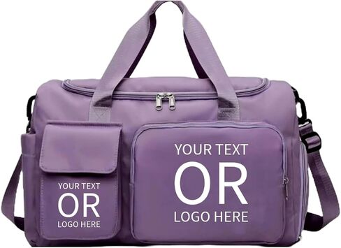 Personalized Sports Bag - Custom Gym Bag, Cheer Bag, Weekender Bag, Duffle Bags Personalized for Men, Women - Personalized Duffel Bag with Name (Black with your text and logo) in Saudi Arabia
