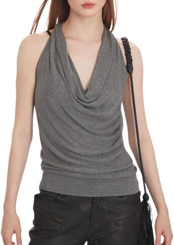 Women Halter Tops Sexy Sleeveless Tank Top Y2K Shirts Fairy Grunge Aesthetic Clothes Summer Going Out Outfits in Saudi Arabia