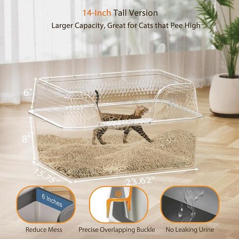 Extra Large Stainless Steel Cat Litter Box with High Sides Lid Enclosure Scooper Mat for Large Cats or Senior Cats or Multiple Cats Easy Clean No Smell XXL Big Enclosed Metal Kitty Litter Box White in Kuwait