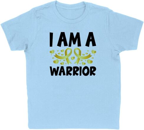 I Am a Warrior Childhood Cancer Kids T-Shirt Youth in Saudi Arabia
