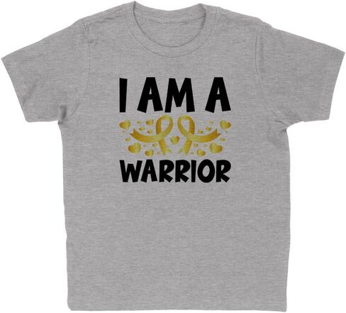 I Am a Warrior Childhood Cancer Kids T-Shirt Youth in Saudi Arabia