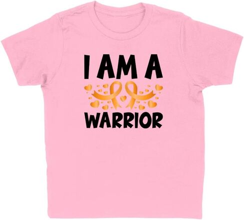 I Am a Warrior Childhood Cancer Kids T-Shirt Youth in Saudi Arabia