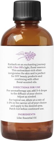 زيت الليلك العطري - زيت عطري غير مخفف بدرجة ممتازة 100% (1 أونصة) | للعلاج بالروائح والصابون والمستحضرات والشموع | نباتي ولم يتم الإساءة إلى الحيوانات لتصنيعه in Kuwait