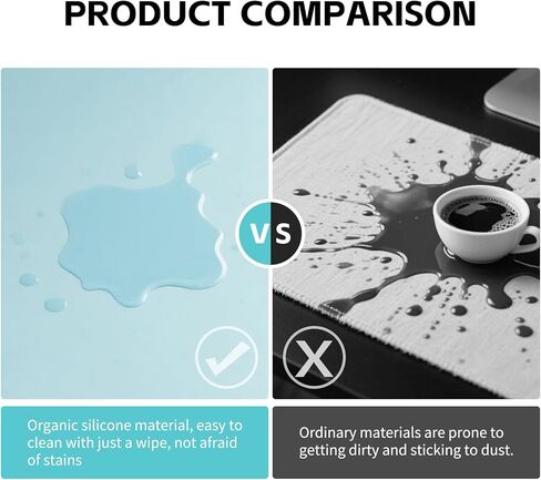 Reusable Writing Surface Desk Pad, PU with Silicone Coating, Multi-Color Non-Slip Mouse Pad, Wipeable Table Protector for Office/Home/Kitchens (Khaki, 40x100cm) in Kuwait