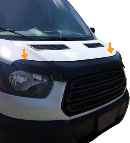 Hood Deflector Bug Shield يناسب فورد ترانزيت 2014-2018 | حارس حارس المقعد المحرك المحرك الملحقات الخارجية التلقائية السوداء in Kuwait