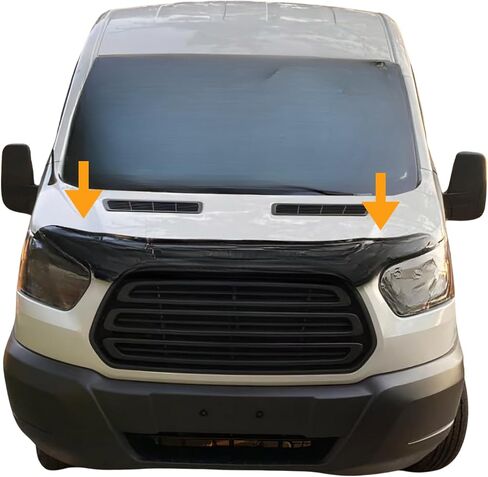 Hood Deflector Bug Shield يناسب فورد ترانزيت 2014-2018 | حارس حارس المقعد المحرك المحرك الملحقات الخارجية التلقائية السوداء in Kuwait