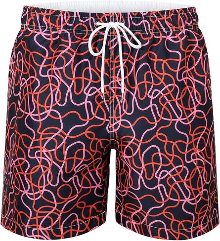 Mens 5 Inch Quick-Dry Swim Trunks with Mesh Lining Mens Swim Shorts Elastic Waist for Beach, Surfing in Saudi Arabia