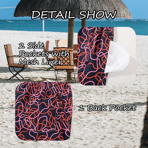 Mens 5 Inch Quick-Dry Swim Trunks with Mesh Lining Mens Swim Shorts Elastic Waist for Beach, Surfing in Saudi Arabia