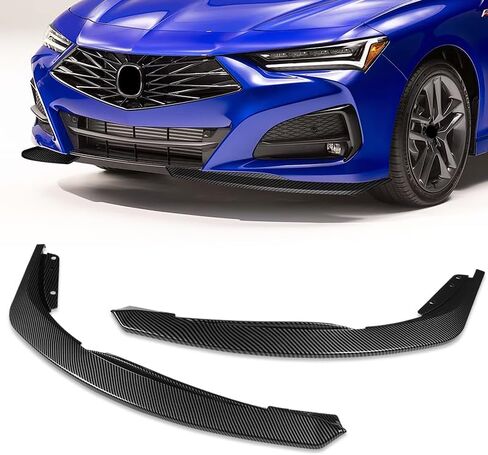 Stay-Tuned, 2PC ABS TS-Style Front Bumper Lip Spoiler Splitter Lip Body Kit, Compatible with 2021-2025 Acura TLX, Auto Replacement Exterior Accessory (Painted Black) in Kuwait