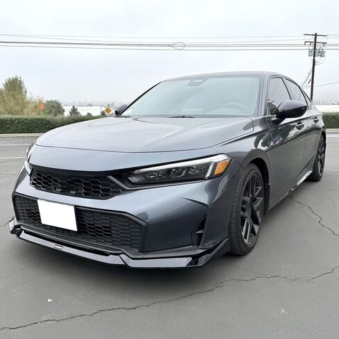 Front Lip Compatibility with 2025 UP Civic 11.5th Gen Yofer Style Front Bumper Chin Lip Spoiler Splitter Kit Gloss Black in Kuwait