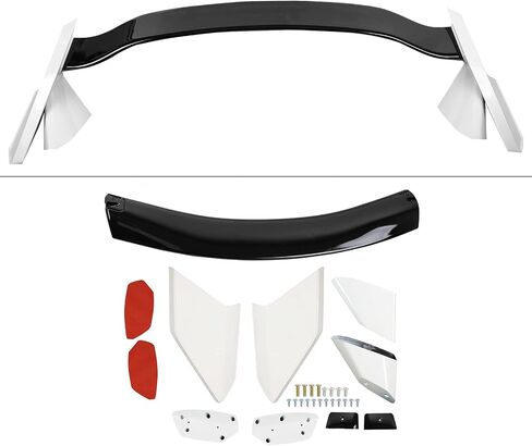 ZXMOTO Fit for Honda Civic 4 Door Sedan 2016 2017 2018 2019 2020 2021 2 Tone White BLK Type R Style Spoiler Wing in Saudi Arabia