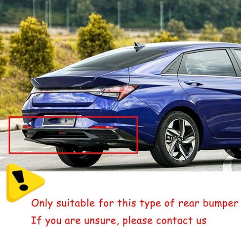 Diffuer المصد الخلفي مع ضوء الفرامل ل Hyundai Elantra 2021-2023 سيدان 4 أبواب KDM لمعان الأسود الناشر الخلفي واقي الشفة الوفير in Saudi Arabia