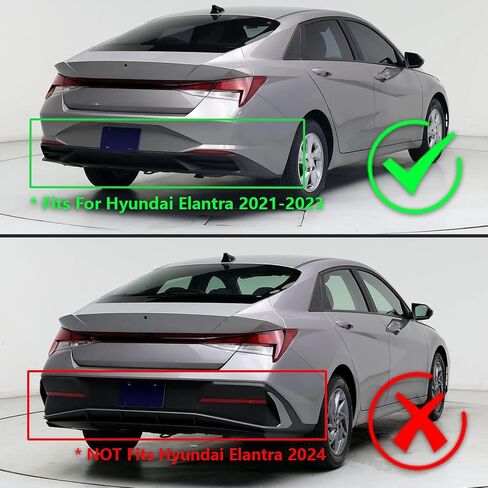 Diffuer المصد الخلفي مع ضوء الفرامل ل Hyundai Elantra 2021-2023 سيدان 4 أبواب KDM لمعان الأسود الناشر الخلفي واقي الشفة الوفير in Saudi Arabia