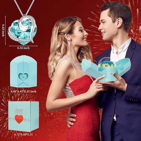 Preserved Red Real Rose with I Love You Necklace -Eternal Flowers Rose Gifts for Mom Grandma Wife Girlfriend on Mothers Day Valentines Christmas Birthday Anniversary Romantic Gifts for Her in Kuwait