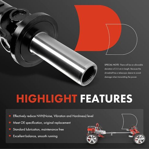 A-Premium الخلفي الخلفي الكامل محرك أقراص عمود عمود عمود عمود عمود عمود العمود التوافق مع فورد F-150 F150 2015 2015 2017 ، 4WD ، 78.9 "الطول ، 122.5" قاعدة العجلات ، التقاط الكابينة القياسية ، استبدل # fl3z4602 in Saudi Arabia