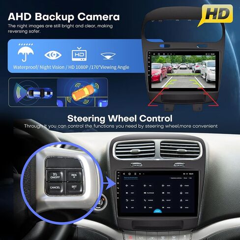 راديو السيارة لـ Dodge Journey 2011-2019 استبدال راديو ستيريو 8Core 4+64G 9.7 بوصة شاشة تعمل باللمس مع Carplay اللاسلكي وAndroid Auto 4G LTE WiFi SWC DSP كاميرا AHD مجانية بلوتوث in Kuwait