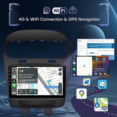 راديو السيارة لـ Dodge Journey 2011-2019 استبدال راديو ستيريو 8Core 4+64G 9.7 بوصة شاشة تعمل باللمس مع Carplay اللاسلكي وAndroid Auto 4G LTE WiFi SWC DSP كاميرا AHD مجانية بلوتوث in Kuwait