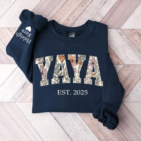 Custom Floral Grandma Sweatshirt, Personalized Hoodie, Custom Nana, Auntie, Mimi Sweatshirt, Thoughtful Gift for Grandma in Saudi Arabia