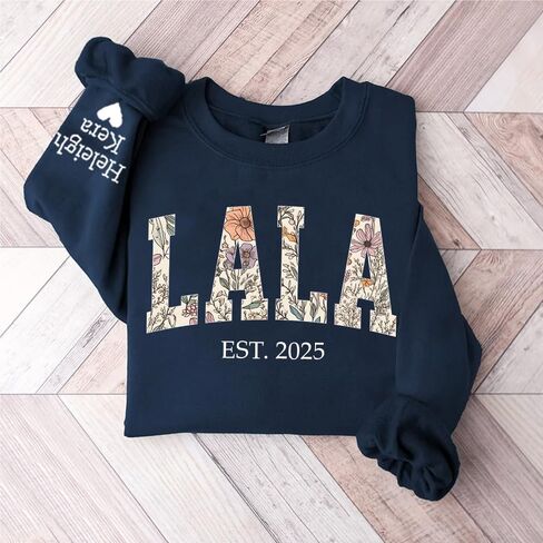 Custom Floral Grandma Sweatshirt, Personalized Hoodie, Custom Nana, Auntie, Mimi Sweatshirt, Thoughtful Gift for Grandma in Saudi Arabia