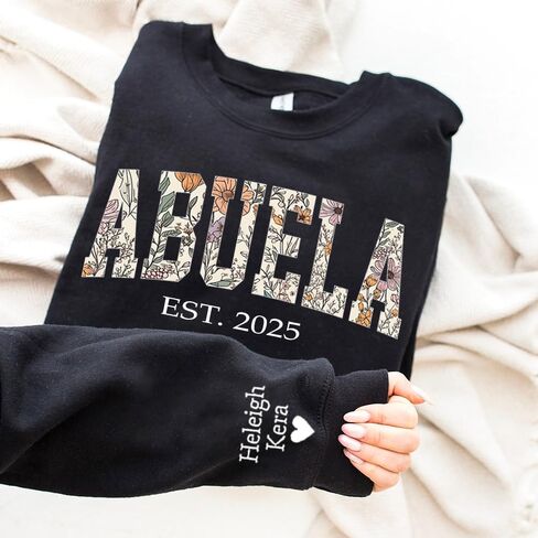 قميص جدة الأزهار المخصصة ، هوديي مخصص ، نانا مخصصة ، عمة ، ميمي من النوع الثقيل ، هدية مدروسة للجدة in Kuwait