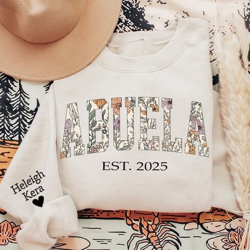 قميص جدة الأزهار المخصصة ، هوديي مخصص ، نانا مخصصة ، عمة ، ميمي من النوع الثقيل ، هدية مدروسة للجدة in Kuwait