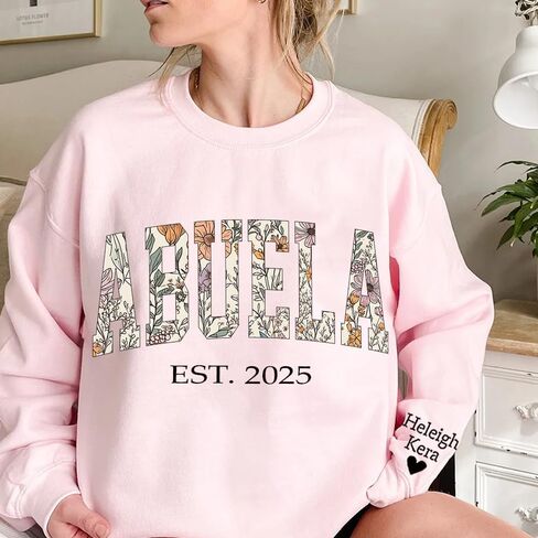 قميص جدة الأزهار المخصصة ، هوديي مخصص ، نانا مخصصة ، عمة ، ميمي من النوع الثقيل ، هدية مدروسة للجدة in Kuwait