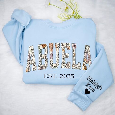 قميص جدة الأزهار المخصصة ، هوديي مخصص ، نانا مخصصة ، عمة ، ميمي من النوع الثقيل ، هدية مدروسة للجدة in Kuwait