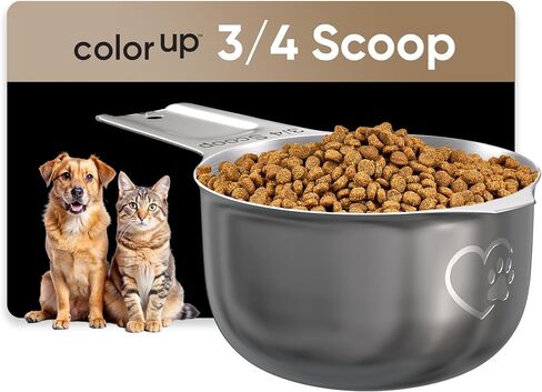 Color Up Dog and Cat Food 1 Scoop Premium Pet Food Measuring Cup - Stainless Steel (1 Scoop (1 Cup)) in Saudi Arabia