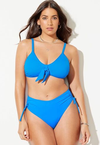 Swimsuits For All Mentor Tie Front High Waist Side Tie Bikini Set in Saudi Arabia