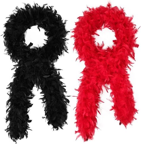 Feathers Boas Turkey Feathers 2pcs 45g for DIY Crafts Wedding Party Halloween Costume,Christmas,Concert Feathers boa in Kuwait