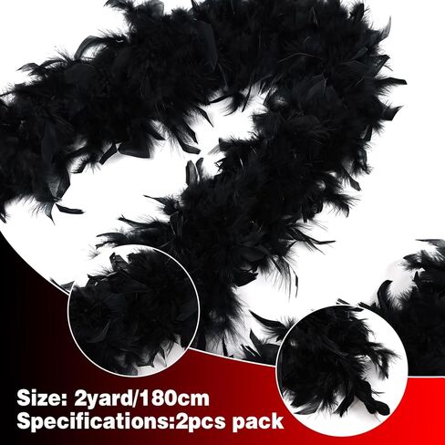 Feathers Boas Turkey Feathers 2pcs 45g for DIY Crafts Wedding Party Halloween Costume,Christmas,Concert Feathers boa in Kuwait