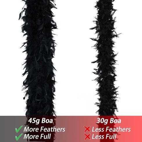 Feathers Boas Turkey Feathers 2pcs 45g for DIY Crafts Wedding Party Halloween Costume,Christmas,Concert Feathers boa in Kuwait