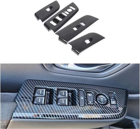 Window Lift Switch Panel Cover Trim for Honda for Pilot 2023 2024 LHD Accessories ABS Carbon Fiber in Saudi Arabia