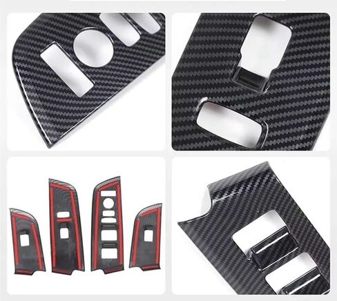 Window Lift Switch Panel Cover Trim for Honda for Pilot 2023 2024 LHD Accessories ABS Carbon Fiber in Saudi Arabia