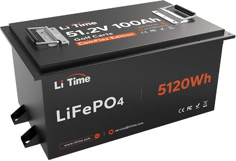 Litime 51.2V (48V) 60ah Lithium Golf Cart Battery ، بطارية BMS 120A BMS ، 15000 دورة قابلة لإعادة الشحن ، تدعم محركًا يصل إلى 4 كيلو وات ، مكون من 6.14 كيلو واط مستمر ، مثالي لعربات الجولف in Saudi Arabia