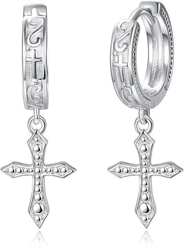 PRAYMOS 925 Sterling Silver Earrings Viking Runes Earrings for Men Women Small Hoop Earrings Men Hypoallergenic Huggie Earrings for Sensitive Ears in Kuwait
