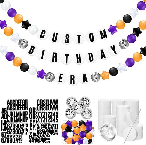 Giant Friendship Bracelet Garland Kit, DIY Birthday Banner Kit with Letters Ball Customizable Jumbo Garland for Wedding Famous Singer Party Decor(Macaron) in Saudi Arabia