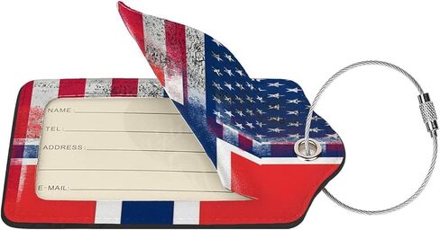 Flag of The Dominican Republic 2-Pack Leather Luggage Tag Set, Travel Luggage Tags with Privacy Id Label, Stainless Steel Ring and Address Card for Men and Women Travel in Kuwait