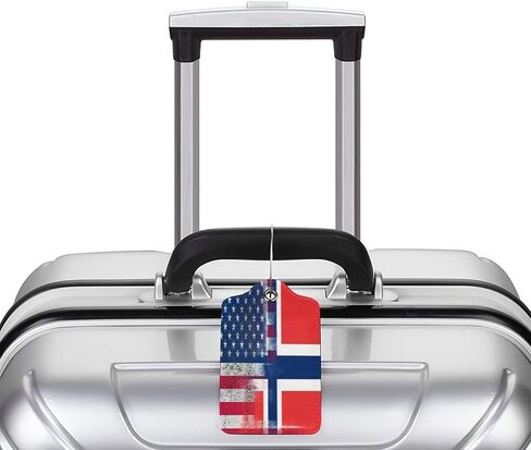 Flag of The Dominican Republic 2-Pack Leather Luggage Tag Set, Travel Luggage Tags with Privacy Id Label, Stainless Steel Ring and Address Card for Men and Women Travel in Kuwait