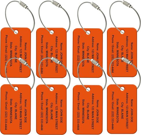 Custom Luggage Tags - Travel Tags for Luggage, Luggage Sets for Suitcases - Backpack Tag- Made with Eye Catching High Visibility High Impact Acrylic. Each Luggage Tag Includes a Wire Ring Loop in Saudi Arabia