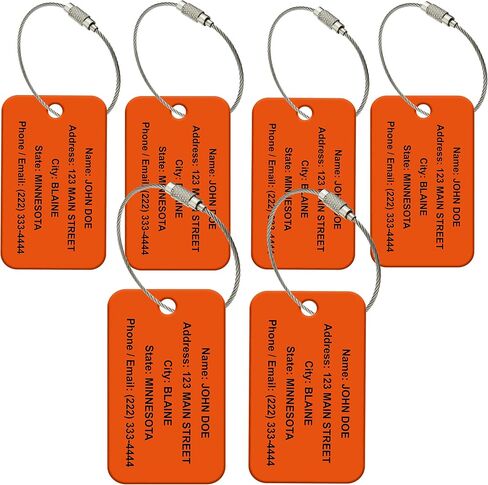 Custom Luggage Tags - Travel Tags for Luggage, Luggage Sets for Suitcases - Backpack Tag- Made with Eye Catching High Visibility High Impact Acrylic. Each Luggage Tag Includes a Wire Ring Loop in Saudi Arabia