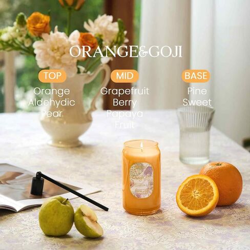 M&SENSE Aromatherapy Soy Scented Candle - Tropical Fruit Party Scent, 10.6 oz, 60-Hour Burn, Exotic Home Decor Gift for Women in Kuwait