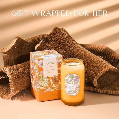 M&SENSE Aromatherapy Soy Scented Candle - Tropical Fruit Party Scent, 10.6 oz, 60-Hour Burn, Exotic Home Decor Gift for Women in Kuwait