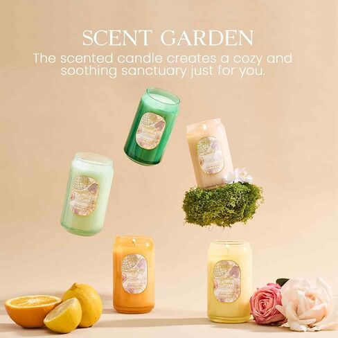 M&SENSE Aromatherapy Soy Scented Candle - Tropical Fruit Party Scent, 10.6 oz, 60-Hour Burn, Exotic Home Decor Gift for Women in Kuwait